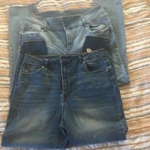 Two blue refuge California skinny jeans